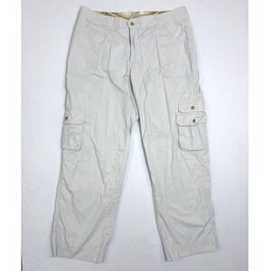 Columbia Womens Beige Cotton Cargo Pants Straight Leg Utility Hiking Size 16W